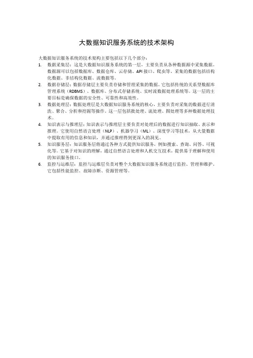 大数据知识服务系统的技术架构