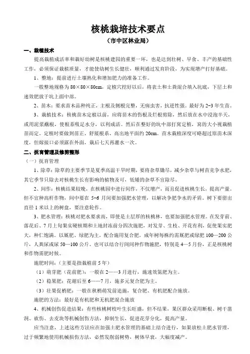 核桃栽培技术要点(培训专用简约版)
