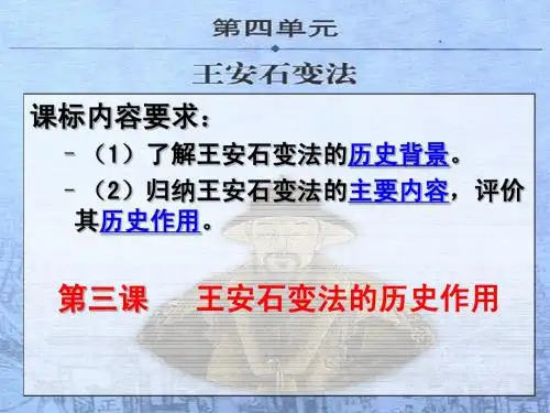 《王安石变法的历史作用》课件