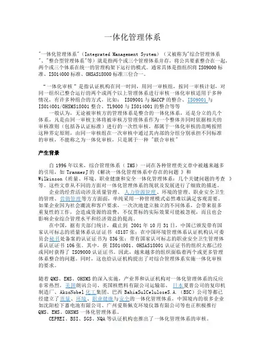 一体化管理体系