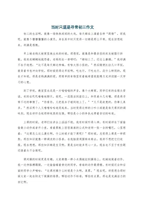 当时只道是寻常初三作文