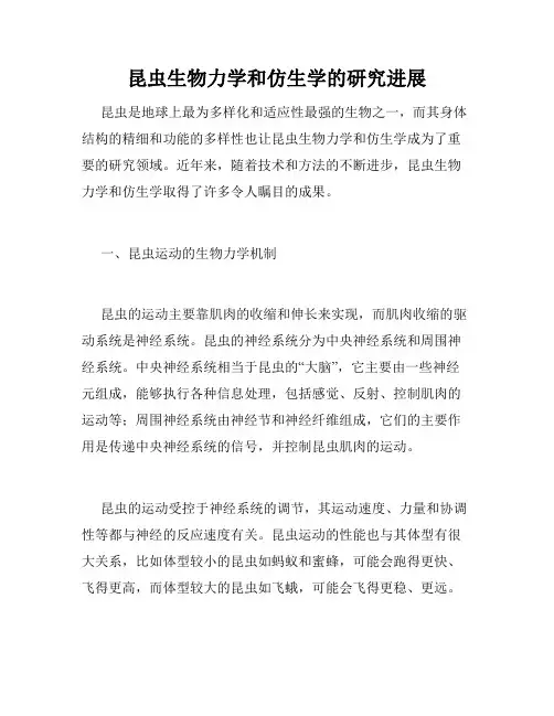 昆虫生物力学和仿生学的研究进展