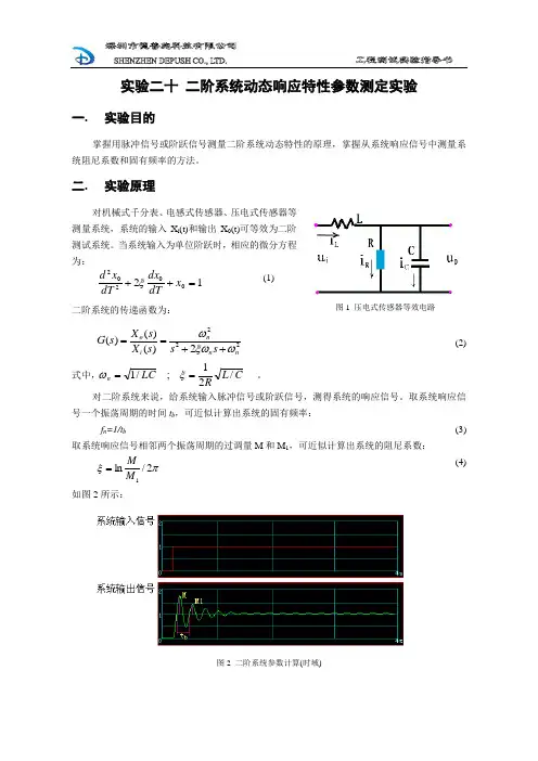 20二阶系统动态响应特性参数测定实验