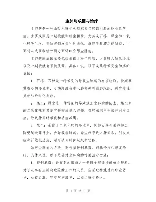 尘肺病成因与治疗