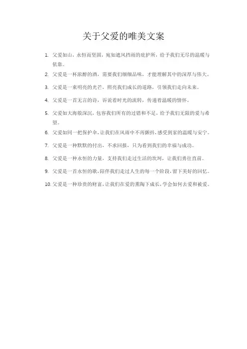 关于父爱的唯美文案