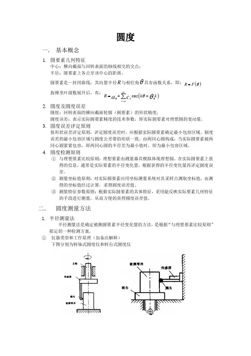 圆度,圆柱度及球度的测量及评价方法讲解