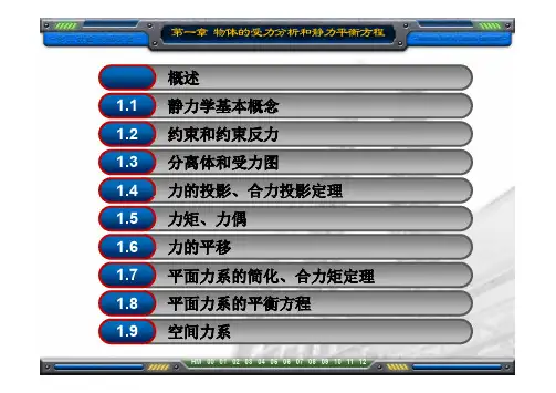 物体的受力分析和静力平衡方程