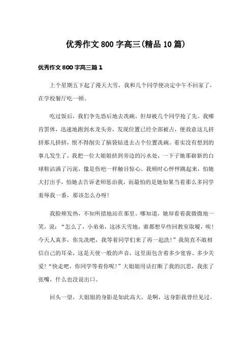 优秀作文800字高三(精品10篇)