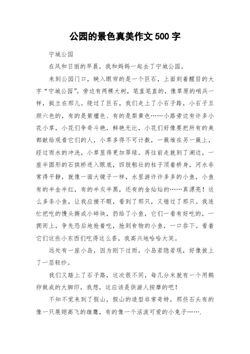 公园的景色真美作文500字_作文