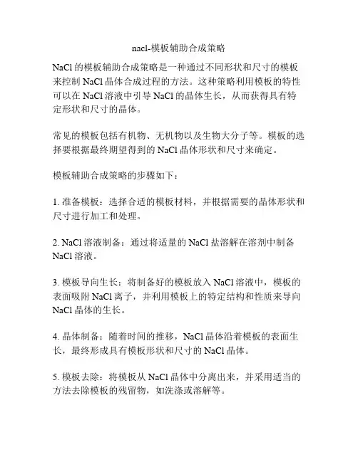 nacl-模板辅助合成策略