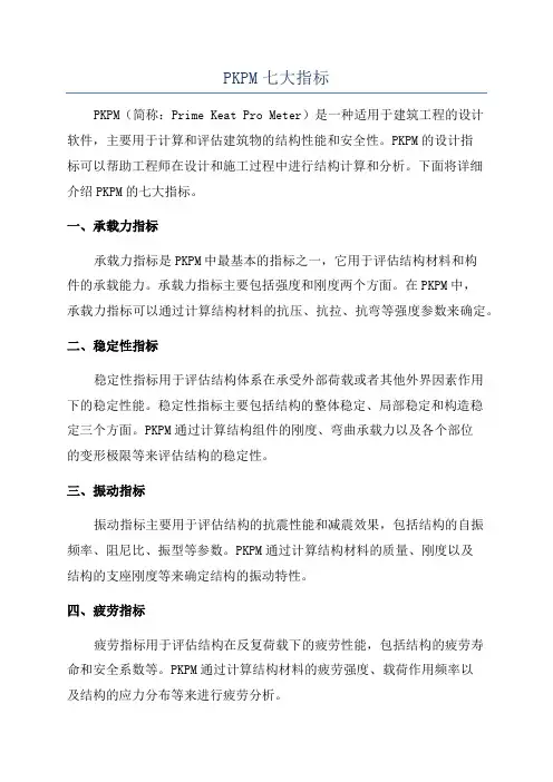 PKPM七大指标
