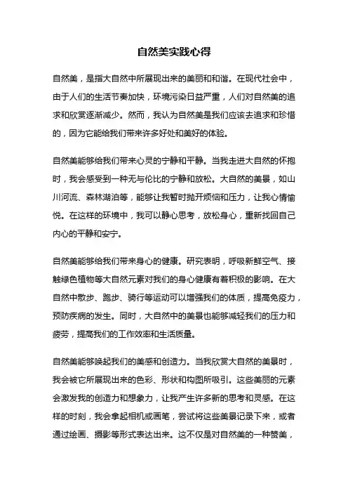 自然美实践心得