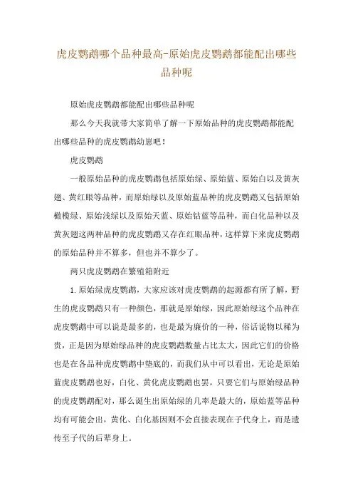 虎皮鹦鹉哪个品种最高-原始虎皮鹦鹉都能配出哪些品种呢