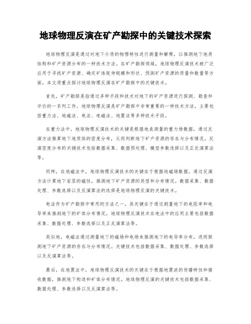 地球物理反演在矿产勘探中的关键技术探索