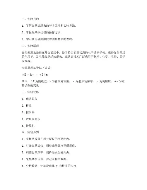 磁共振物理实验报告