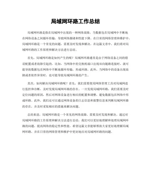 局域网环路工作总结
