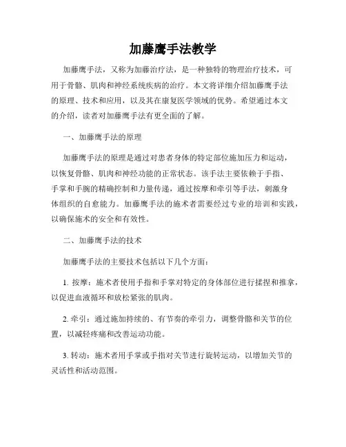 加藤鹰手法教学