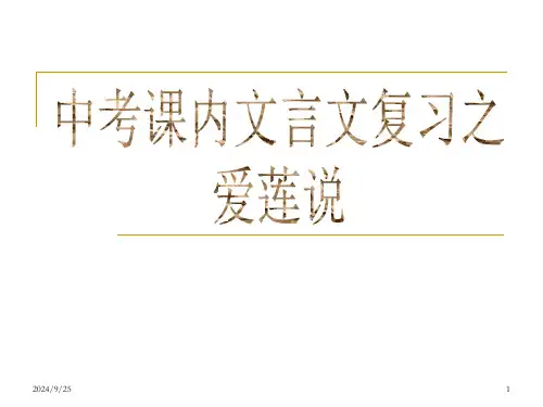 课内文言文复习《爱莲说》课件2024年中考语文一轮复习