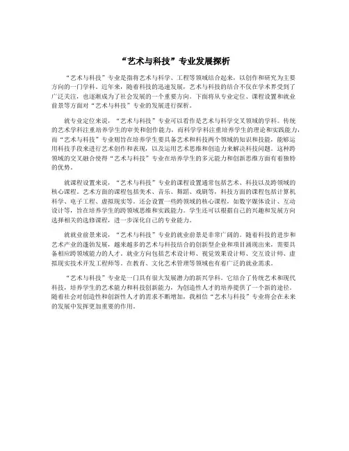 “艺术与科技”专业发展探析