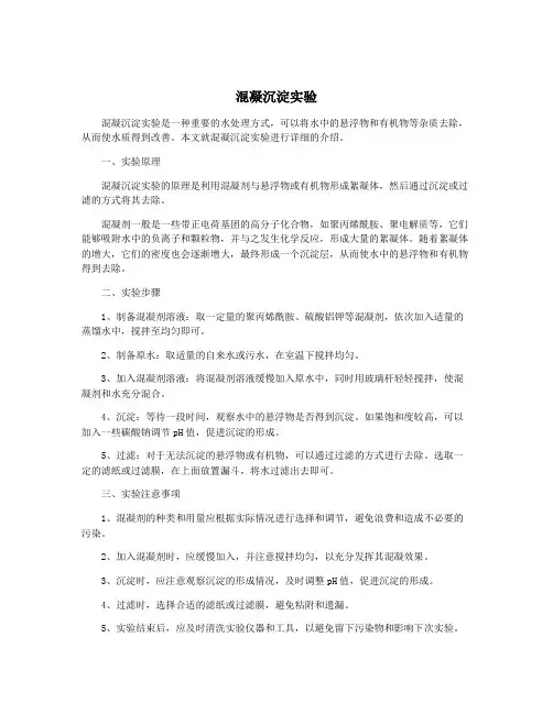 混凝沉淀实验