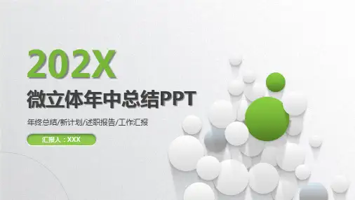 微粒体 商务风年中总结PPT模板