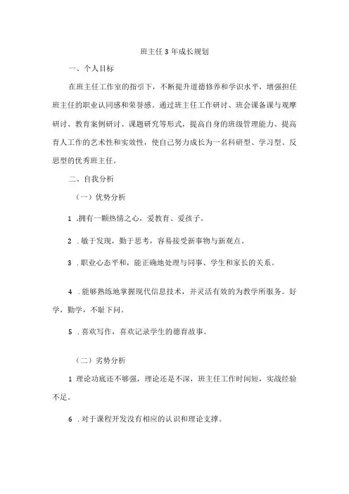 班主任3年成长规划