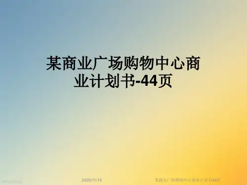 某商业广场购物中心商业计划书44页
