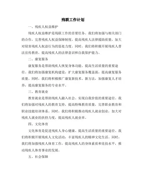 残联工作计划
