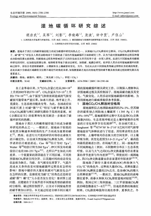 湿地碳循环研究综述