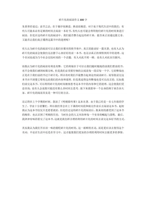 碎片化的阅读作文800字-14