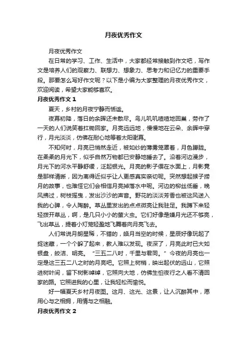 月夜优秀作文