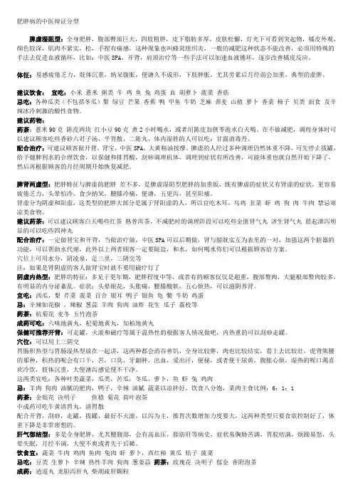 肥胖病的中医辩证分型