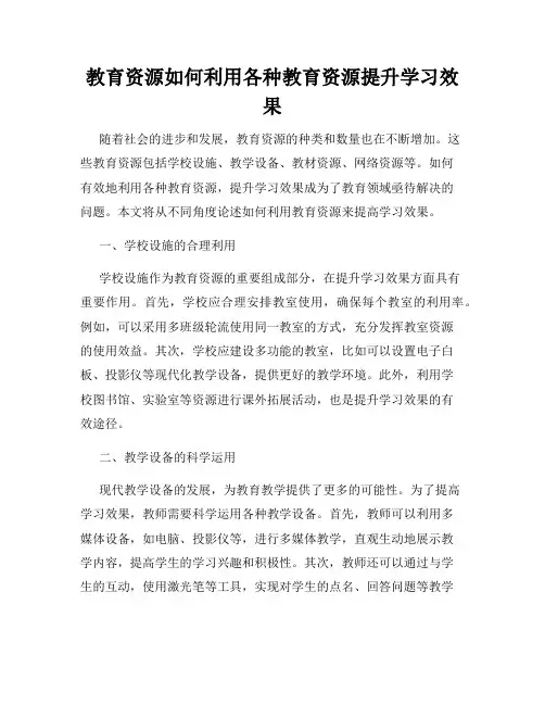 教育资源如何利用各种教育资源提升学习效果