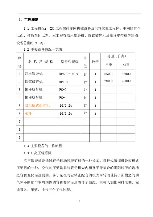 车间试车方案