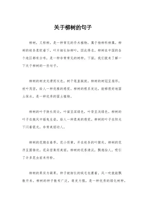 关于柳树的句子