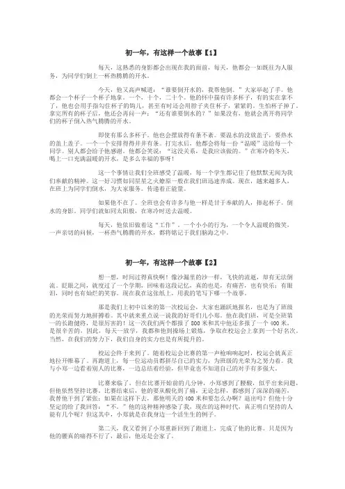 初一年，有这样一个故事作文
