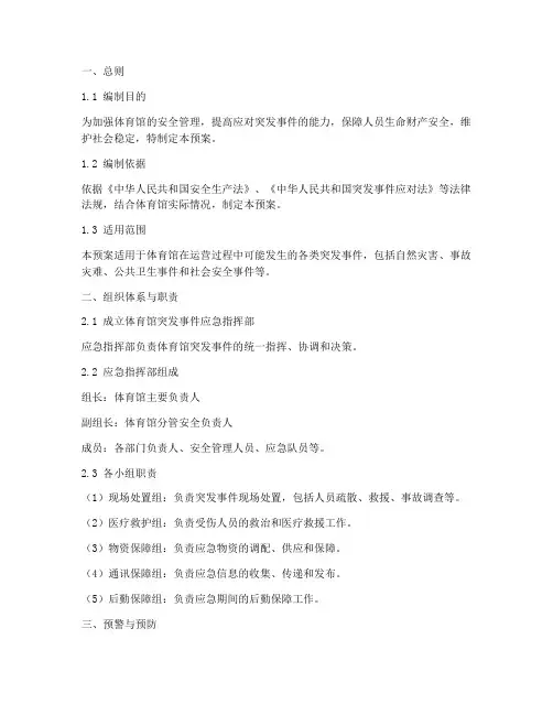 体育馆综合应急预案模板