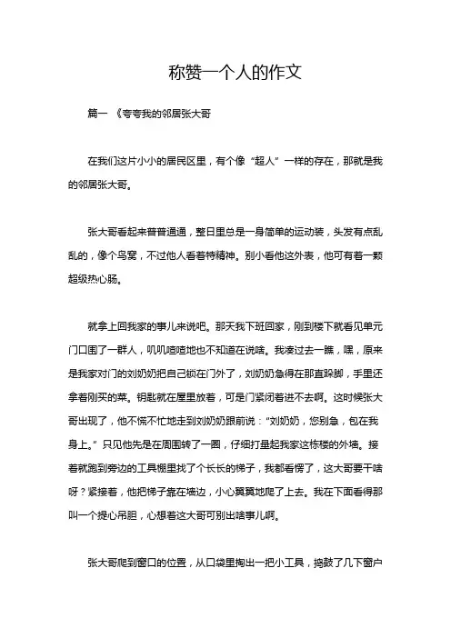 称赞一个人的作文