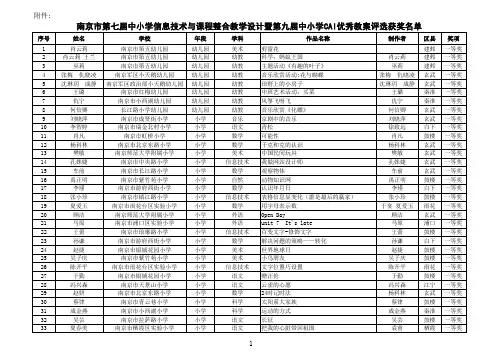 南京市第七届中小学信息技术与课程整合教学设计暨第九....xls