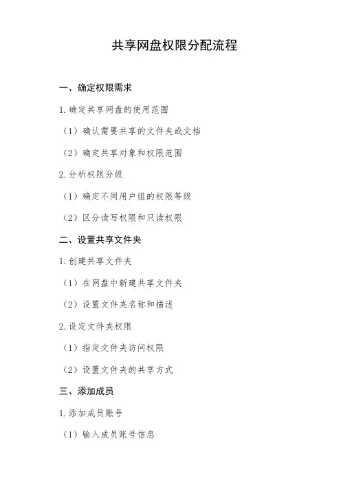 共享网盘权限分配流程