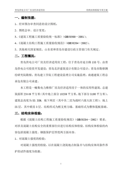 结构实体检验专项方案