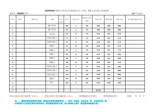 农民工工资发放表示例