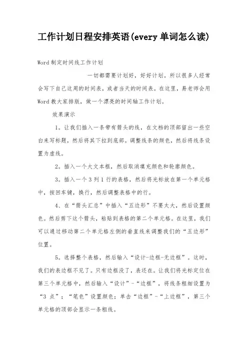 工作计划日程安排英语(every单词怎么读)