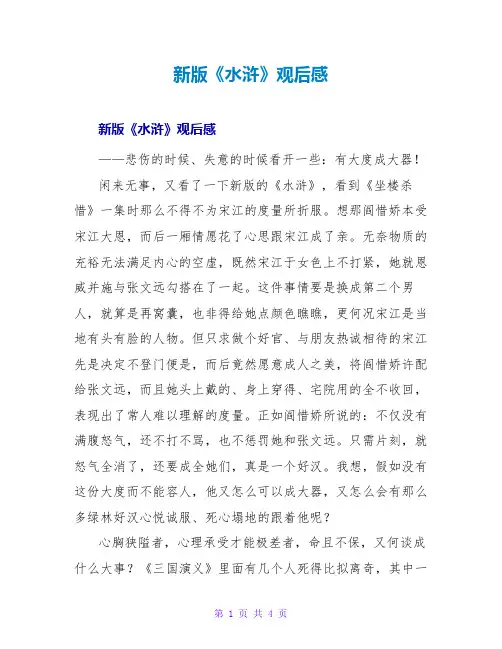 新版《水浒》观后感