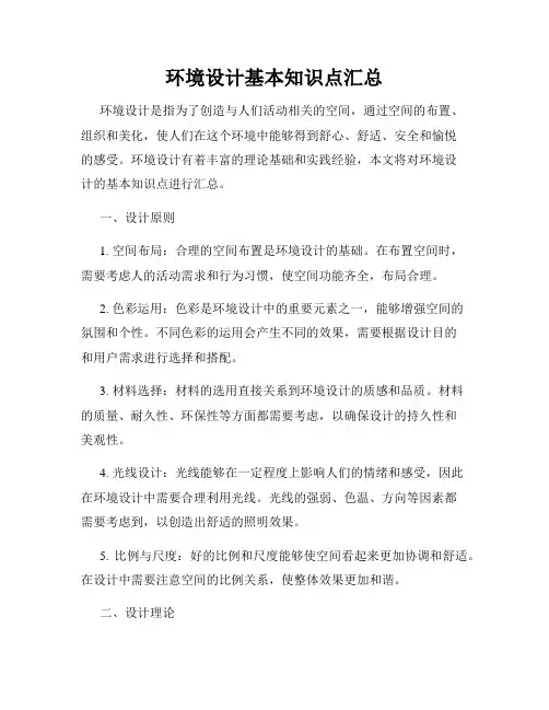 环境设计基本知识点汇总