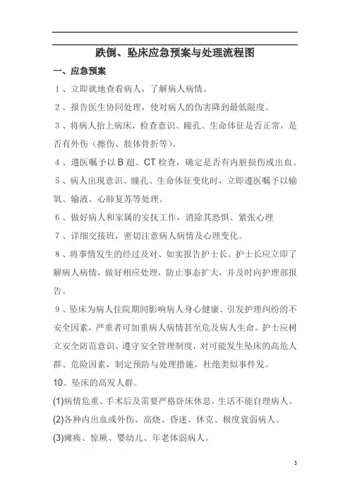 跌倒、坠床应急预案与处理流程图【精编】