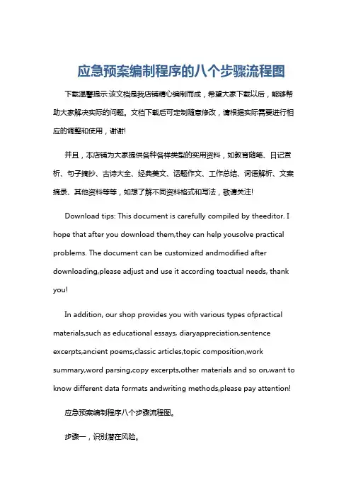 应急预案编制程序的八个步骤流程图