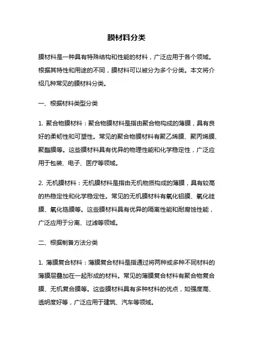 膜材料分类