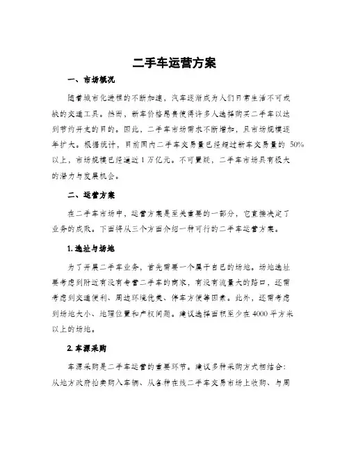 二手车运营方案