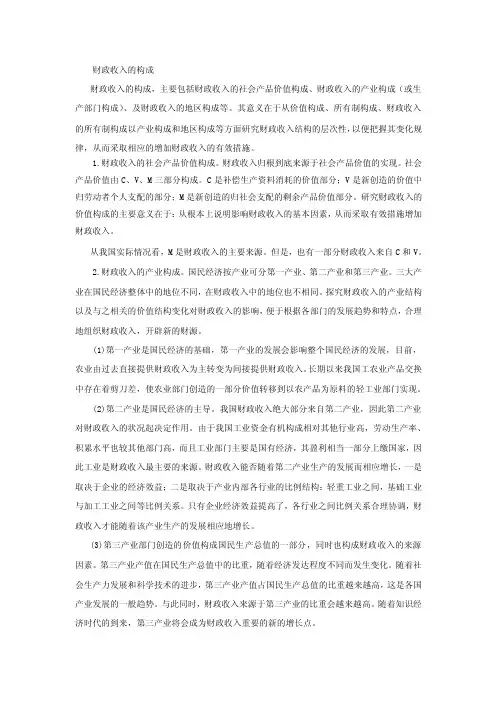 财政收入的构成
